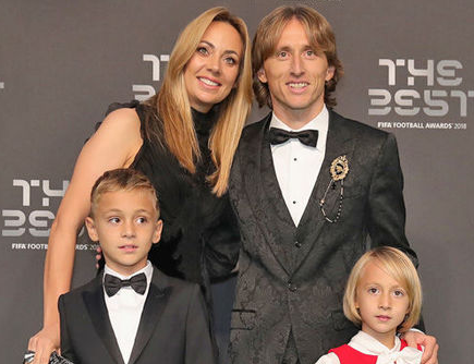 Luka Modric's wife Vanja Bosnic and the kids